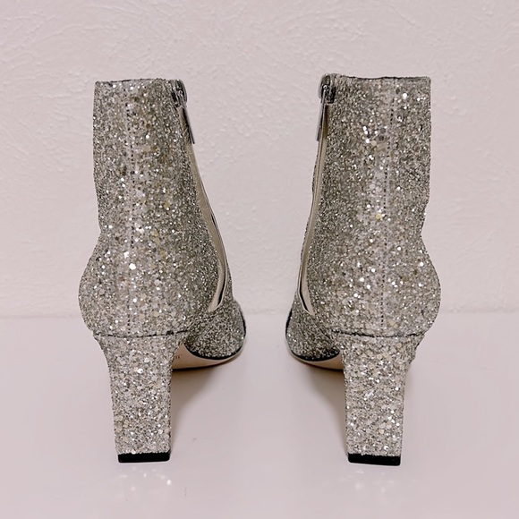 Jimmy Choo Hanover Chai Glitter crystal buckle Booties 36.5 - Picture 9 of 12